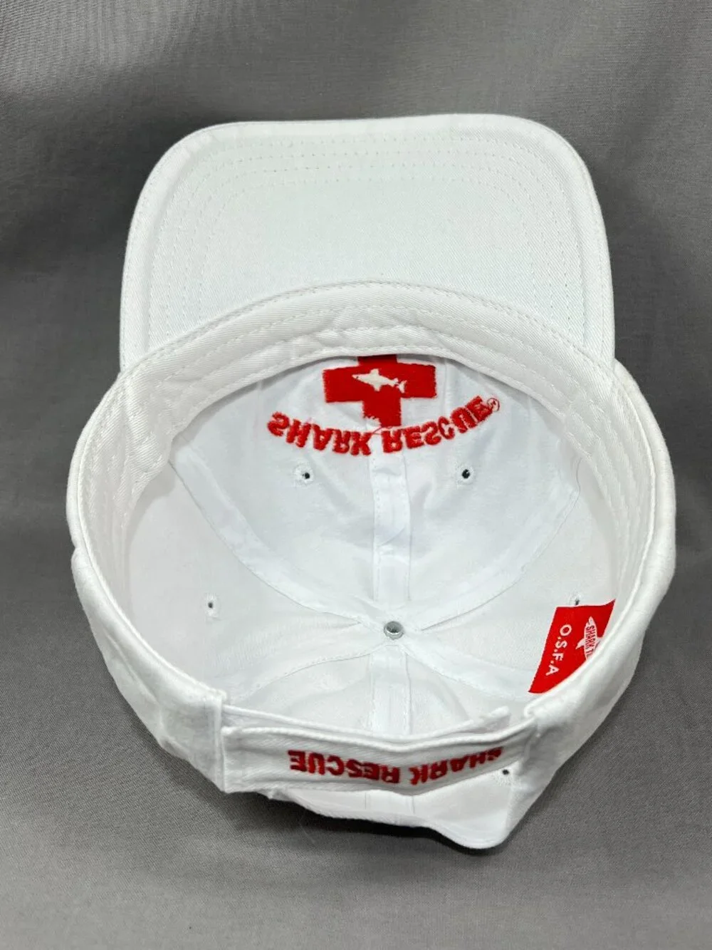 Shark Rescue Jensen Beach Florida Hat Strapback White Adjustable Adult Dad Cap